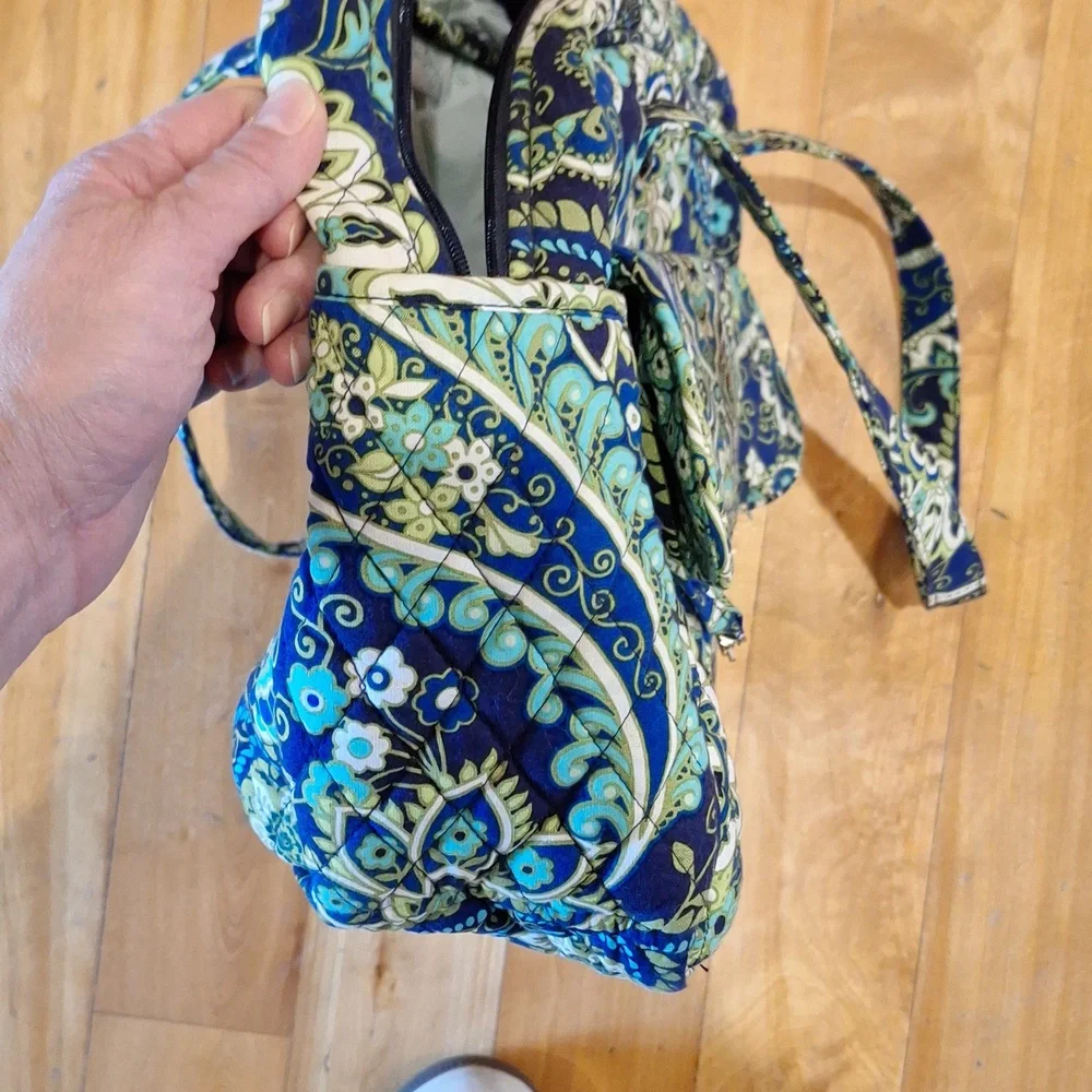 Vera Bradley Rhythm & Blues paisley floral print overnight tote / baby bag